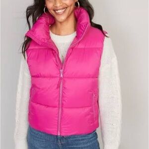 Old Navy Pink Raspberry Tart Women's Pink Puffer Vest XL